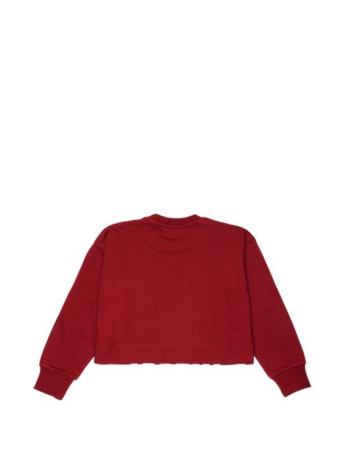 Felpa bambina Diesel cropped bordeaux girocollo con logo DIESEL KIDS | J02936KYAZ3K440